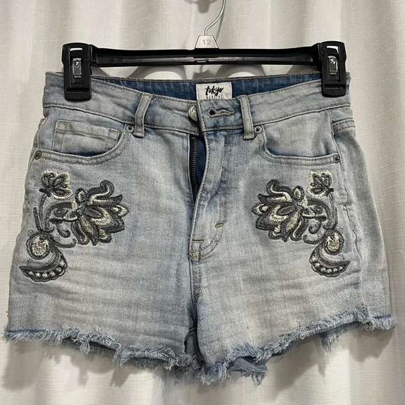 Tokyo Darling Jean Shorts Super High Waisted Shorty Size 000 - Picture 1 of 7